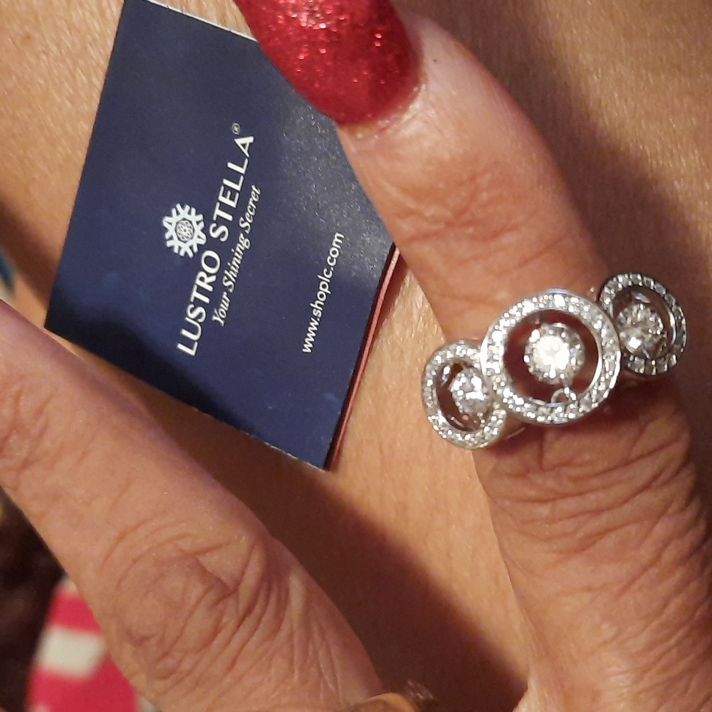 AUTHENTIC GENUINE STERLING SILVER CZ 💓 HEARTBEAT TRINITY RING VALENTINES DAY 💝